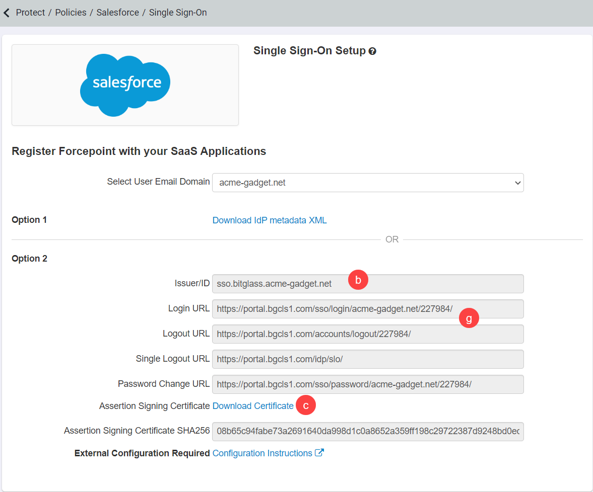 Configuring Salesforce SSO